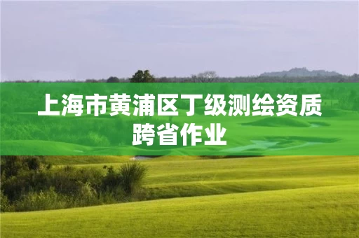 上海市黄浦区丁级测绘资质跨省作业