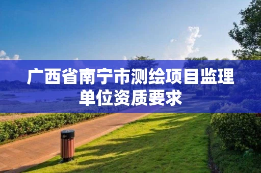 广西省南宁市测绘项目监理单位资质要求