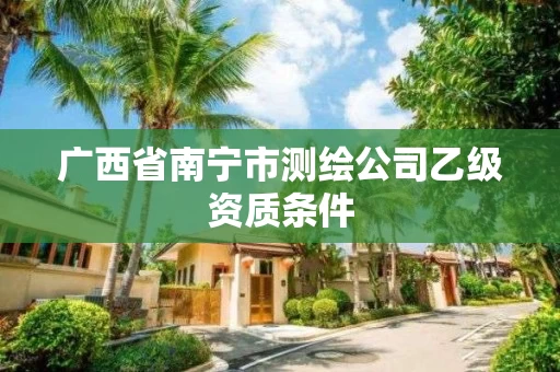 广西省南宁市测绘公司乙级资质条件