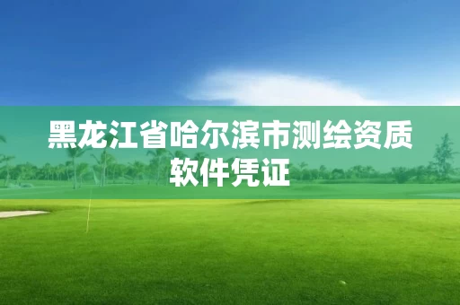 黑龙江省哈尔滨市测绘资质软件凭证