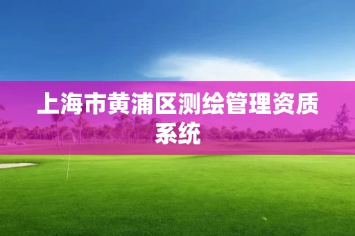 上海市黄浦区测绘管理资质系统 上海市黄浦区测绘管理资质系统