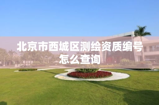 北京市西城区测绘资质编号怎么查询