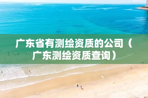 广东省有测绘资质的公司（广东测绘资质查询）