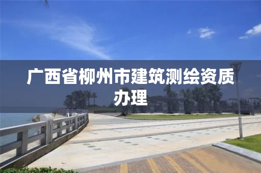 广西省柳州市建筑测绘资质办理