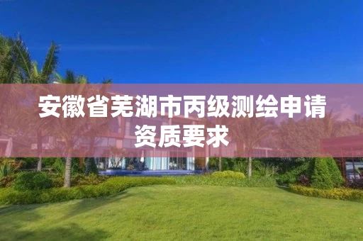 安徽省芜湖市丙级测绘申请资质要求