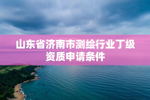 山东省济南市测绘行业丁级资质申请条件