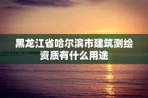 黑龙江省哈尔滨市建筑测绘资质有什么用途