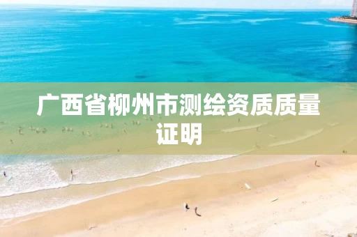 广西省柳州市测绘资质质量证明 广西省柳州市测绘资质质量证明