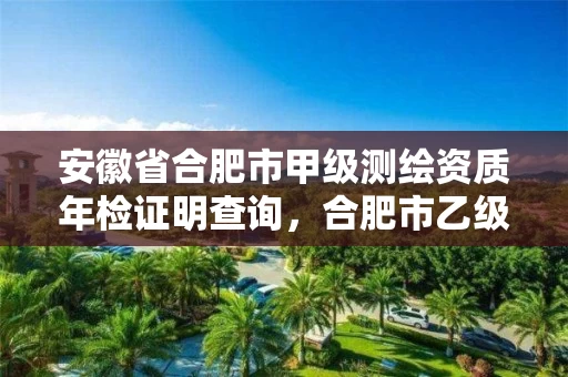 安徽省合肥市甲级测绘资质年检证明查询，合肥市乙级测绘公司