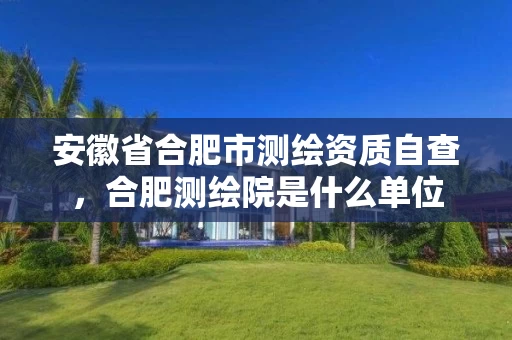 安徽省合肥市测绘资质自查，合肥测绘院是什么单位