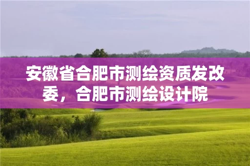 安徽省合肥市测绘资质发改委，合肥市测绘设计院