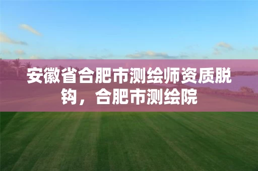 安徽省合肥市测绘师资质脱钩，合肥市测绘院