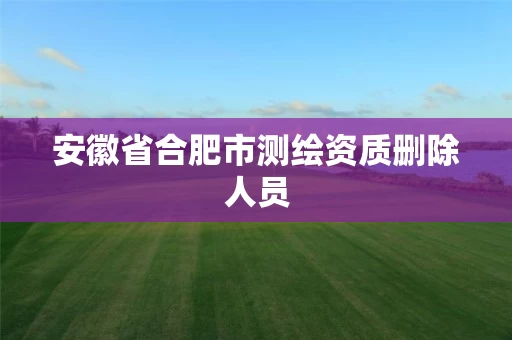 安徽省合肥市测绘资质删除人员