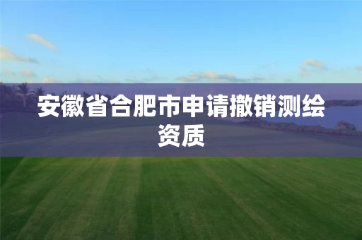 安徽省合肥市申请撤销测绘资质