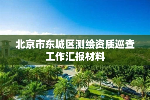 北京市东城区测绘资质巡查工作汇报材料