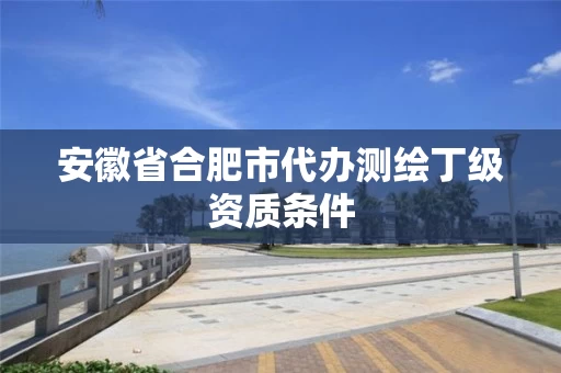 安徽省合肥市代办测绘丁级资质条件