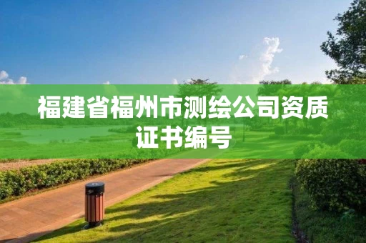福建省福州市测绘公司资质证书编号