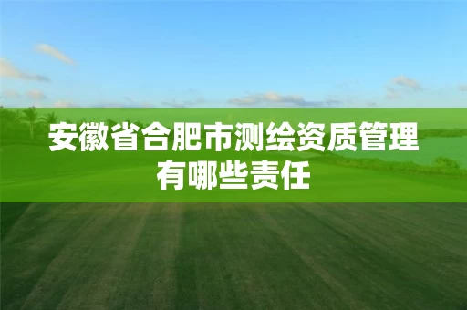 安徽省合肥市测绘资质管理有哪些责任