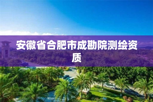 安徽省合肥市成勘院测绘资质