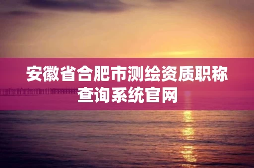 安徽省合肥市测绘资质职称查询系统官网
