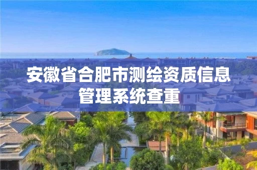安徽省合肥市测绘资质信息管理系统查重
