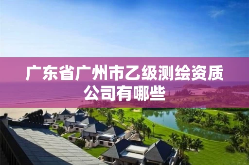 广东省广州市乙级测绘资质公司有哪些
