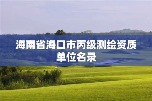 海南省海口市丙级测绘资质单位名录