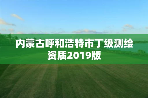 内蒙古呼和浩特市丁级测绘资质2019版
