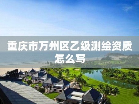 重庆市万州区乙级测绘资质怎么写