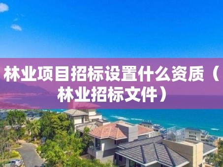 林业项目招标设置什么资质（林业招标文件）