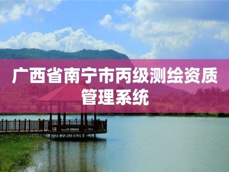 广西省南宁市丙级测绘资质管理系统