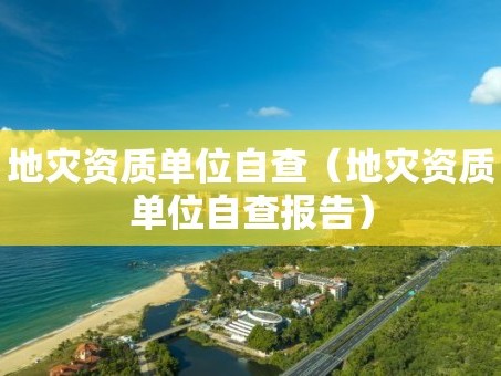 地灾资质单位自查（地灾资质单位自查报告）