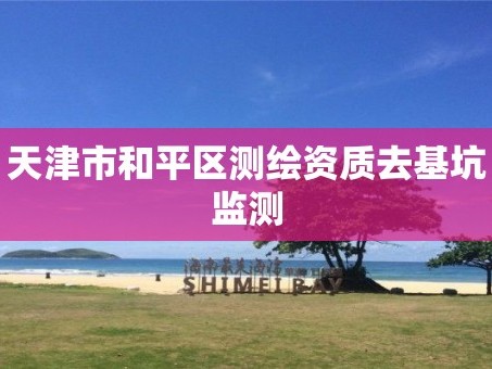 天津市和平区测绘资质去基坑监测