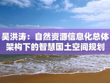 吴洪涛：自然资源信息化总体架构下的智慧国土空间规划