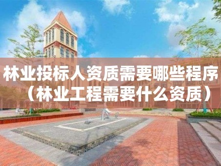 林业投标人资质需要哪些程序（林业工程需要什么资质）