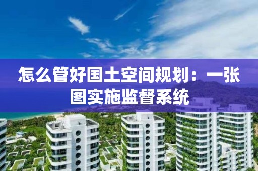 怎么管好国土空间规划：一张图实施监督系统