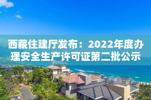 西藏住建厅发布：2022年度办理安全生产许可证第二批公示