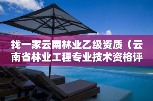 找一家云南林业乙级资质（云南省林业工程专业技术资格评审条件）