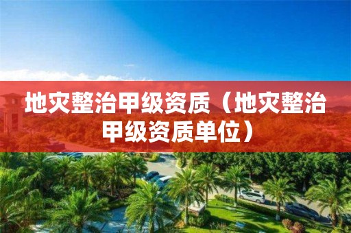 地灾整治甲级资质（地灾整治甲级资质单位）