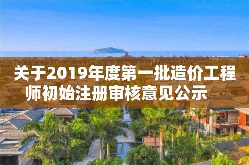 关于2019年度第一批造价工程师初始注册审核意见公示    