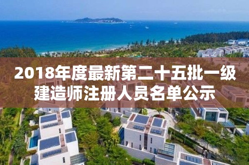 2018年度最新第二十五批一级建造师注册人员名单公示