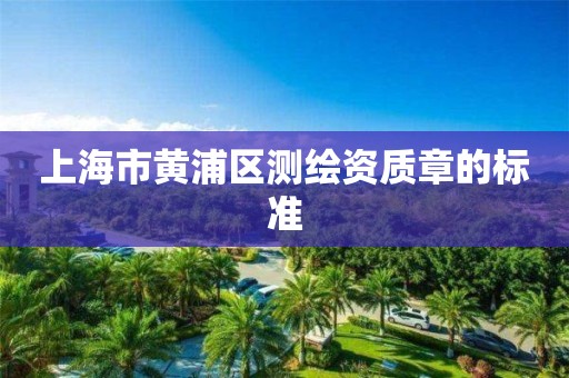上海市黄浦区测绘资质章的标准