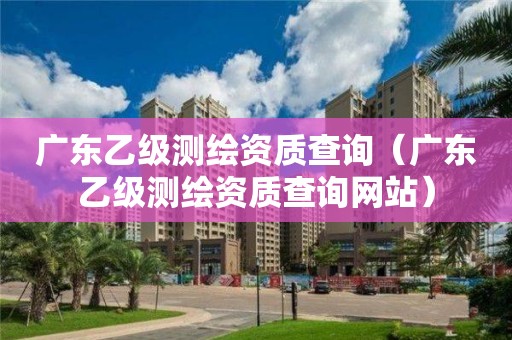 广东乙级测绘资质查询(广东乙级测绘资质查询网站)