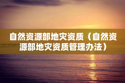 自然资源部管理办法）