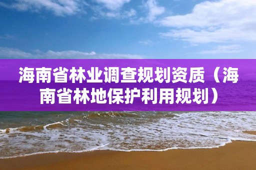 海南省林业调查规划资质（海南省林地保护利用规划）