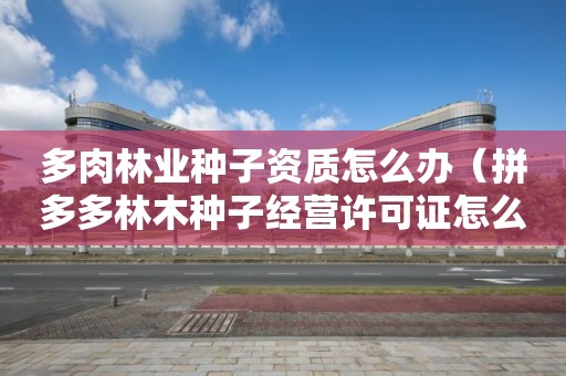 多肉林业种子资质怎么办（拼多多林木种子经营许可证怎么上传）