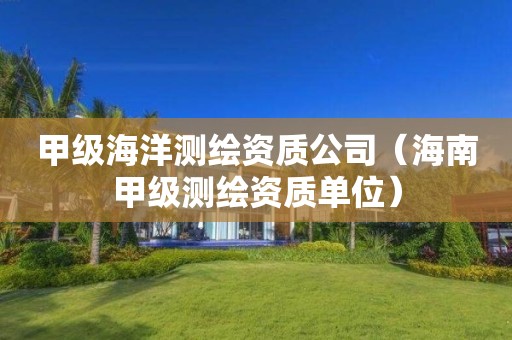 甲级海洋测绘资质公司（海南甲级测绘资质单位）