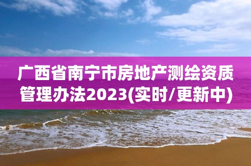 广西省南宁市房地产测绘资质管理办法2023(实时/更新中)