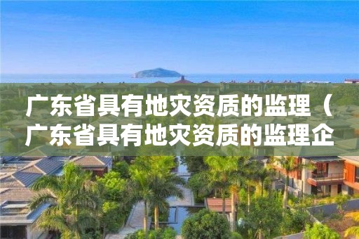 广东省具有的监理企业）