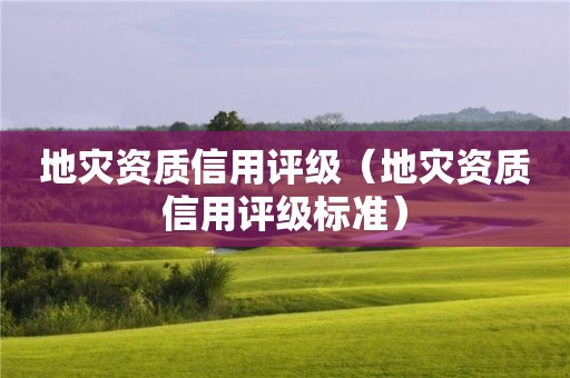 信用评级标准）